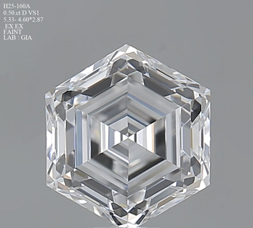 0.5 carat D-VS1 Natūralus Hexagonal Deimantas (1)