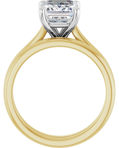 Sužadėtuvių Žiedas 14k yellow/white gold Emerald 9mm x 7mm (7)