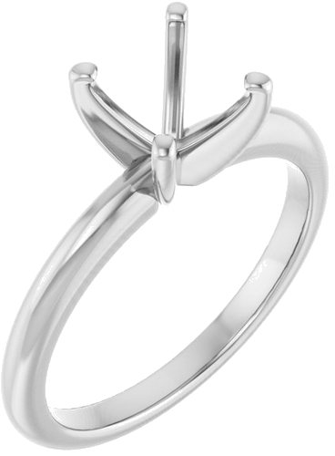 18K White  7.4 mm Round Solitaire Engagement Ring Mounting (1)