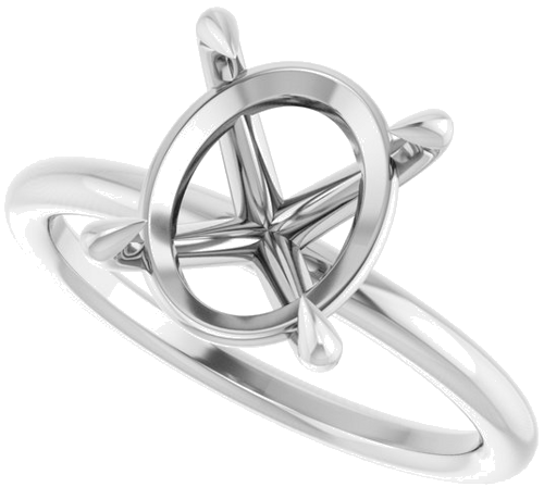 Sužadėtuvių Žiedas „Claw-Prong Solitaire“ 14k white gold Oval 11mm x 9mm (5)