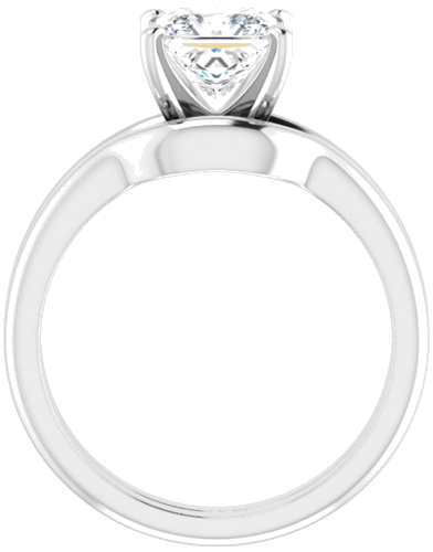 Sužadėtuvių Žiedas „Solitaire“ 585 Baltojo Aukso Square 6mm (7)