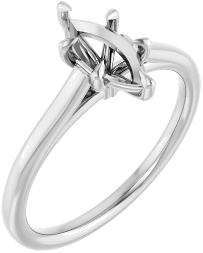 Sužadėtuvių Žiedas „Claw-Pong“ 14k white gold Marquise 9mm x 4.5mm (1)