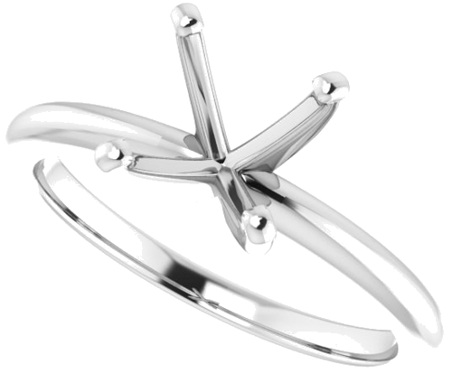 Platinum  6 mm Square Solitaire Engagement Ring Mounting (5)