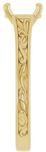 Sužadėtuvių Žiedas „Solitaire Scroll“ 10k yellow gold Round 7.4mm (4)