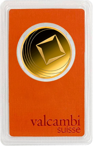 50 g Investicinio aukso „Round Bar“ luitas Valcambi (2)