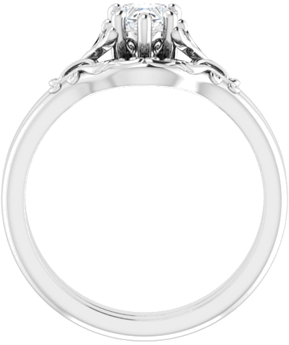 Sužadėtuvių Žiedas „Solitaire“ 10k white gold Heart 5mm (7)
