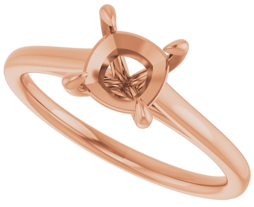 Sužadėtuvių Žiedas „Claw-Prong Solitaire“ 18k rose gold Cushion 6mm (5)