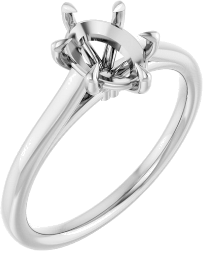 Sužadėtuvių Žiedas „Claw-Pong“ 14k white gold Oval 8mm x 6mm (1)
