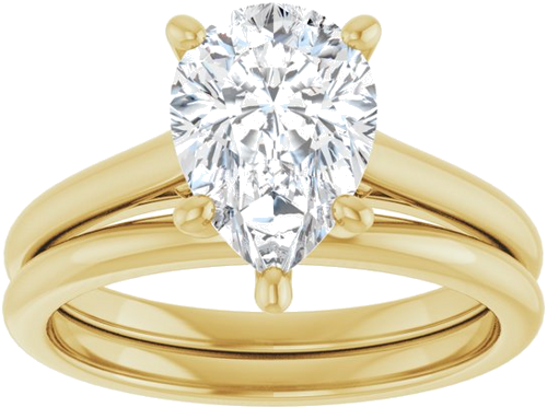 Sužadėtuvių Žiedas „Accented Infinity-Inspired“ 14k yellow gold Pear 10mm x 7mm (8)