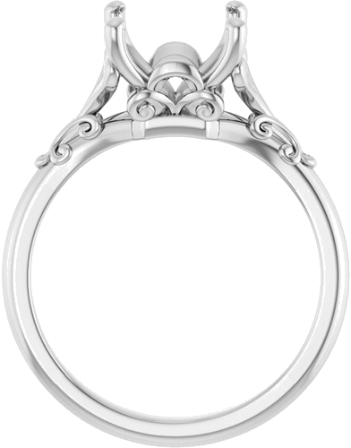 Sužadėtuvių Žiedas „Solitaire“ 14k white gold Asscher 8mm (2)