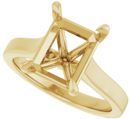 Sužadėtuvių Žiedas „Claw-Prong“ 14k yellow gold Emerald 10mm x 8mm (5)