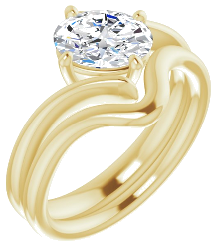 Sužadėtuvių Žiedas „Solitaire Bypass“ 14k yellow gold Oval 8mm x 6mm (6)