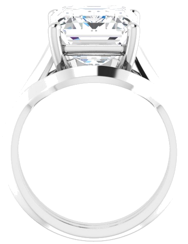 Sužadėtuvių Žiedas „Solitaire Split Shank“ 14k white gold Emerald 12mm x 10mm (7)