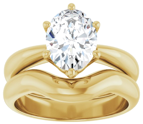 Sužadėtuvių Žiedas „Solitaire Crown-Inspired“ 14k yellow gold Oval 9mm x 7mm (8)