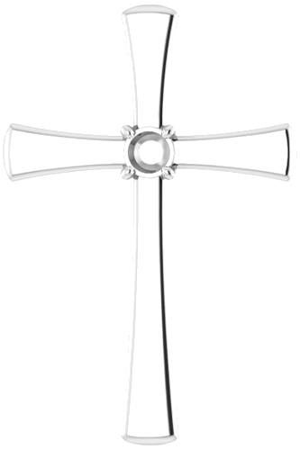 Pakabukas „Solitaire Cross“ 10k white gold Round 3.2mm (1)