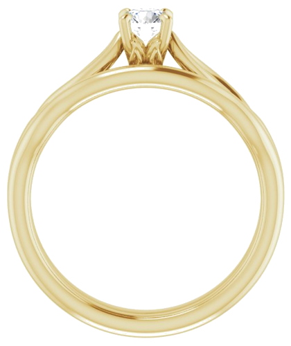 14K Yellow  4.1 mm Round Solitaire Engagement Ring Mounting (7)