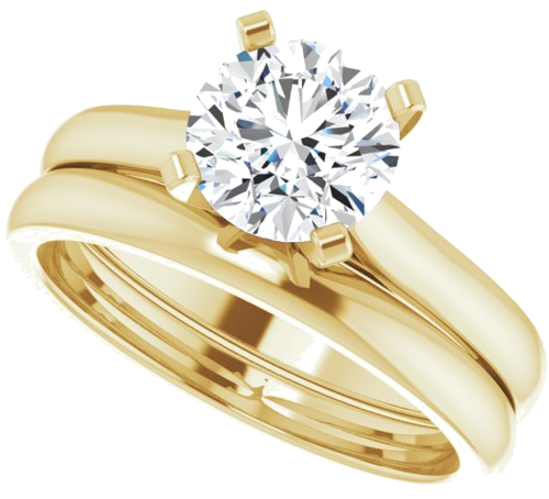 14K Yellow 7 mm Round Solitaire Engagement Ring Mounting (9)