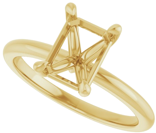 Sužadėtuvių Žiedas 585 Geltonojo Aukso Emerald 8mm x 6mm (5)