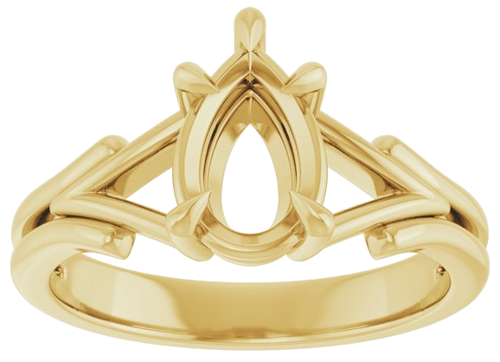 Sužadėtuvių Žiedas „Solitaire“ 585 Geltonojo Aukso Pear Shape 9mm x 6mm (3)