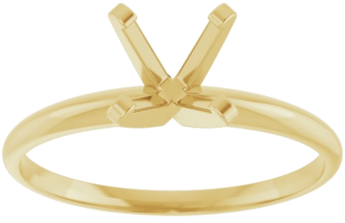 14K Yellow 6.5 mm Round Ultra-Lightweight Solitaire Engagement Ring Mounting (3)