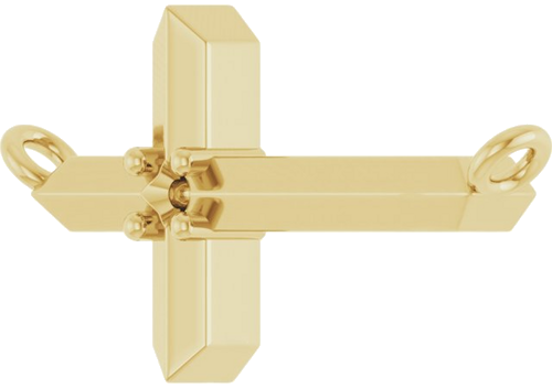 Pakabukas „Family Sideways Cross“ 14k yellow gold Round 1.5mm (2)