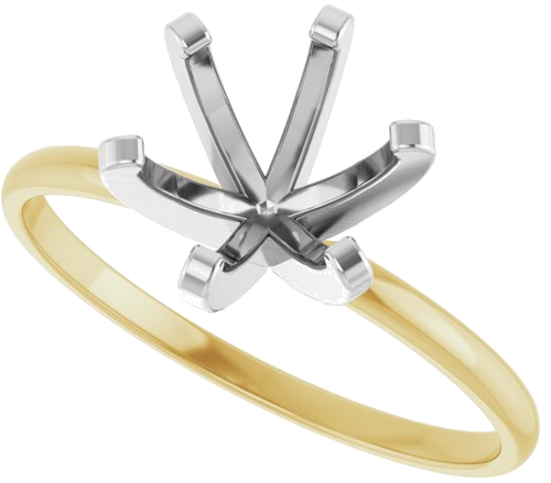 Sužadėtuvių Žiedas „Solitaire“ 14k yellow/white gold Round 7.4mm (5)