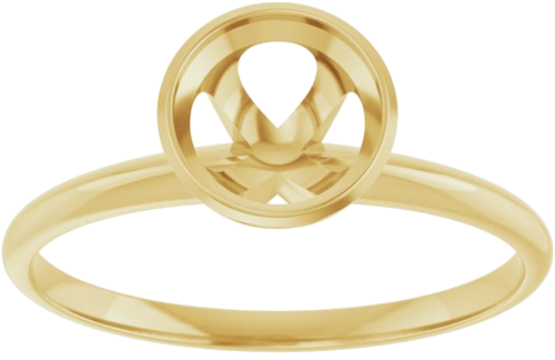14K Yellow 6.5 mm Round Solitaire Engagement Ring Mounting (3)