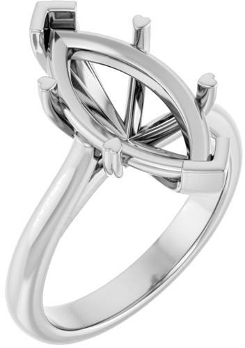 Sužadėtuvių Žiedas „Hearts on Top™“ 14k white gold Marquise 16mm x 8mm (1)