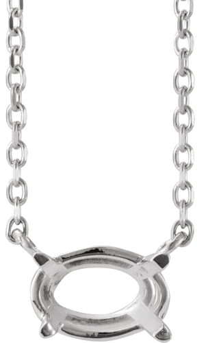 Sterling Silver 5x3 mm Oval Solitaire 16-18  Necklace Mounting (1)