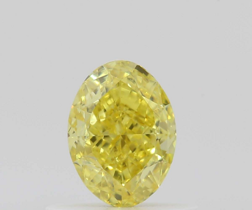 0.59 carat Fancy Vivid Yellow-VS2 Natūralus Oval Deimantas (1)