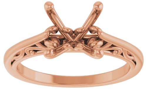 Sužadėtuvių Žiedas „Solitaire“ 14k rose gold Square 6.5mm (3)