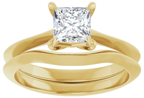 Sužadėtuvių Žiedas „Claw-Prong Solitaire“ 14k yellow gold Square 5mm (8)
