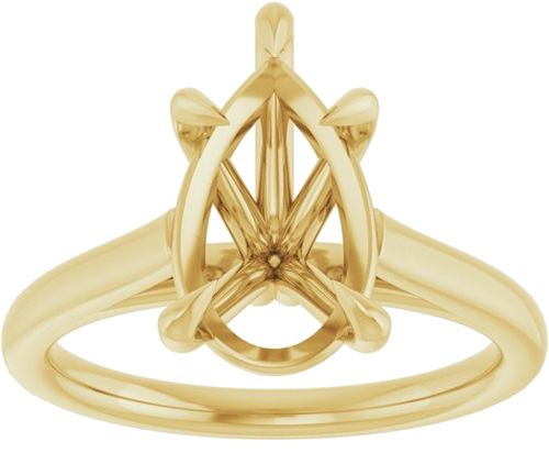 Sužadėtuvių Žiedas „Claw-Pong“ 14k yellow gold Pear 12mm x 7.5mm (3)