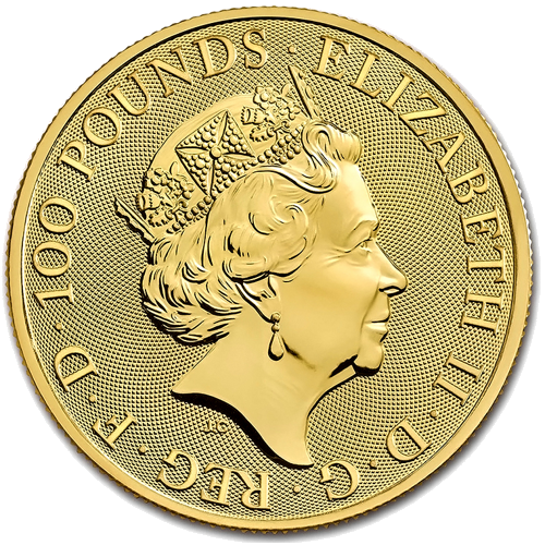 1 oz White Richmond Greyhound 2021 Queen's Beast Gold Coin (2)