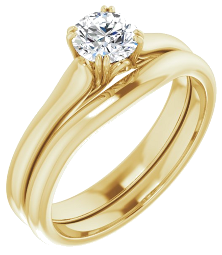 Sužadėtuvių Žiedas „Solitaire“ 14k yellow gold Round 5.2mm (6)