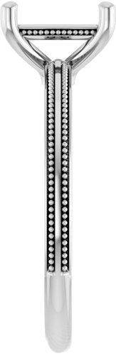 Sužadėtuvių Žiedas „Solitaire Milgrain“ 14k white gold Emerald 7mm x 5mm (4)