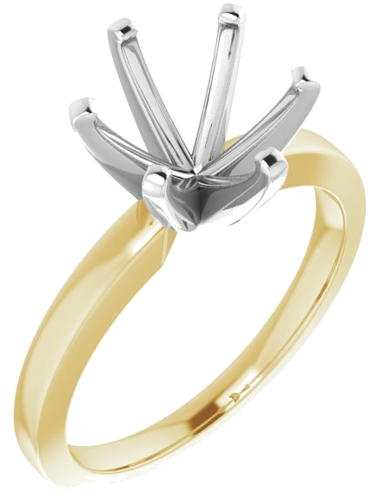 Sužadėtuvių Žiedas „Solitaire“ 14k yellow/white gold Round 9mm (1)