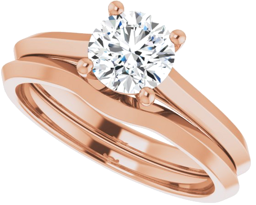 Sužadėtuvių Žiedas „Claw-Prong“ 14k rose gold Round 6mm (10)