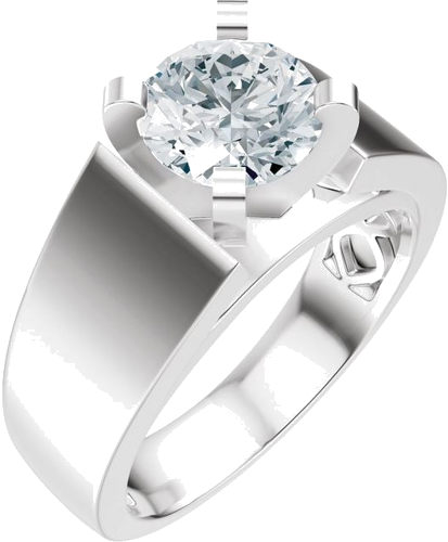 Sužadėtuvių Žiedas „Solitaire Cathedral-Style“ 14k white gold Round 6.75mm (6)