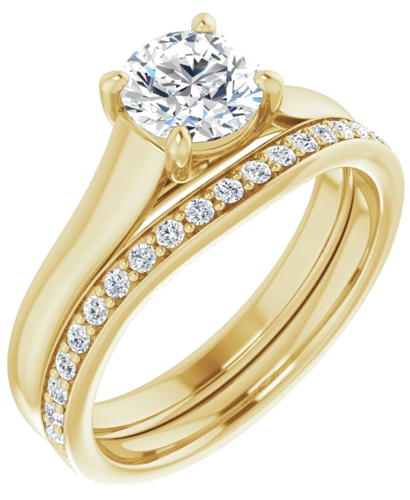 14K Yellow 6 mm Round Solitaire Engagement Ring Mounting (6)