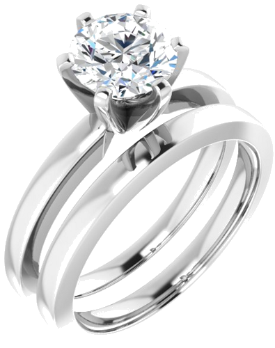 14K White 7 mm Round Solitaire Engagement Ring Mounting (6)