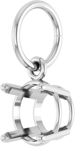 Pakabukas „Solitaire Charm“ 14k white gold Round 6.5mm (2)