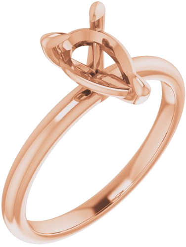 Sužadėtuvių Žiedas „Solitaire“ 585 Rožinis Aukso Pear Shape 9mm x 6mm (1)