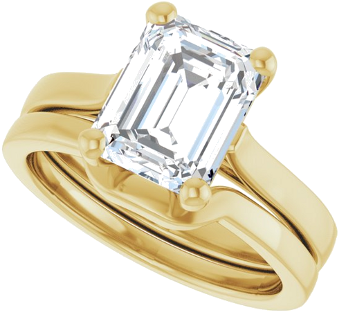 Sužadėtuvių Žiedas 14k yellow gold Emerald 9mm x 7mm (10)