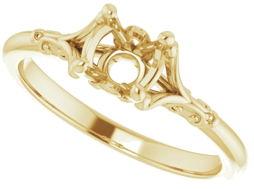 Sužadėtuvių Žiedas „Solitaire“ 14k yellow gold Round 5.5mm (5)