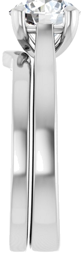 Sužadėtuvių Žiedas 14k white gold Round 7.4mm (9)