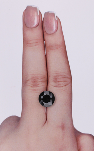 3.84 carat Fancy Black-VVS2 Excellent cut Natūralus Round Deimantas (1)