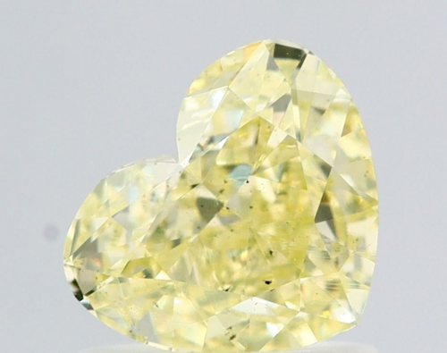 1.01 carat Fancy Light Greenish Yellow-SI1 Natūralus Heart Deimantas (1)