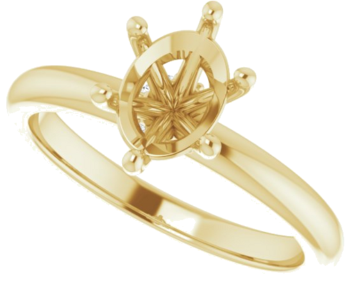 Sužadėtuvių Žiedas „Accented“ 14k yellow gold Oval 8mm x 6mm (6)
