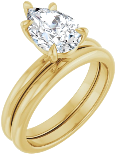 14K Yellow 10x7 mm Pear Solitaire Engagement Ring Mounting (6)